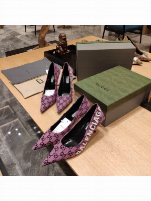 Gucci x Balenciaga 65mm/100mm The Hacker Project Square Knife Pump Purple 2022 Collection 