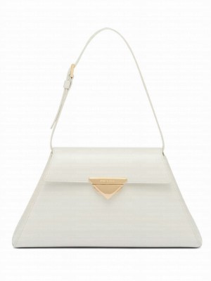 Prada Medium Brushed Leather Handbag 1BD343 Cream