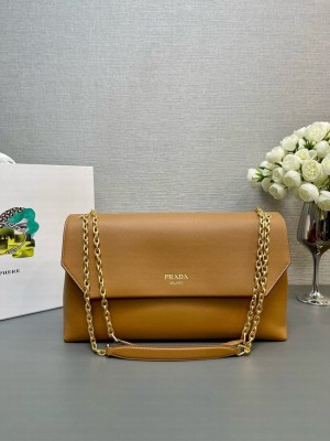 RRADA Medium leather shoulder bag 1BD367 brown