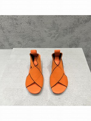 BOTTEGA VENETA Flex Elastic band sandals Iridescent heel Tangerine
