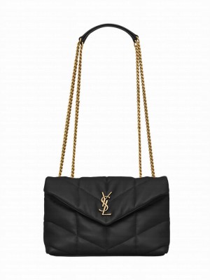 Saint Laurent Toy Puffer In Lambskin Black