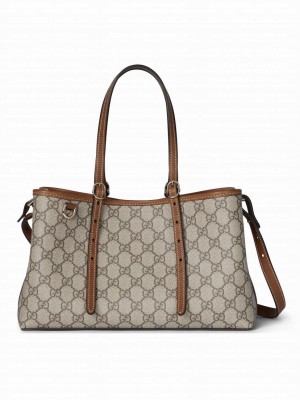 Gucci GG Emblem Small Tote Bag 815214 Coffee