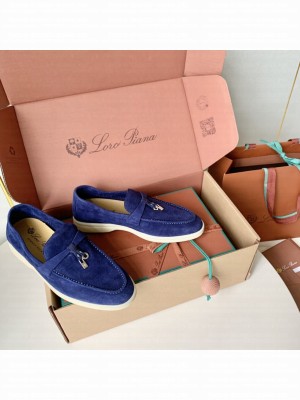 Loro Piana Unisex Summer Charms Walk Suede Loafers 01