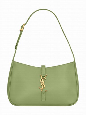 Saint Laurent Le 5 A 7 Hobo Bag In Smooth Leather Green