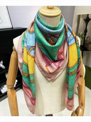 Gucci Women's GG Belt Print Silk Scarf In Multicolor