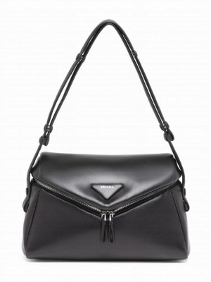 Prada Padded Nappa Leather Prada Signaux Bag 1BC165 Black