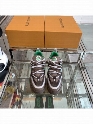 Louis Vuitton 1ABZ4R LV Skate Man's Sneakers Coffee/Green 2023
