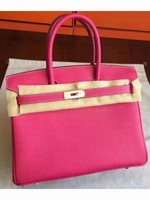Hermes Birkin 30/35 Bag In Original Epsom Leather With Gold/Silver Hardware Hot Pink