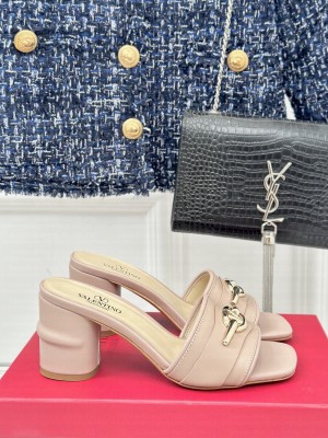 Valentino VLogo The Bold Edition 7cm Mule Sandals nude