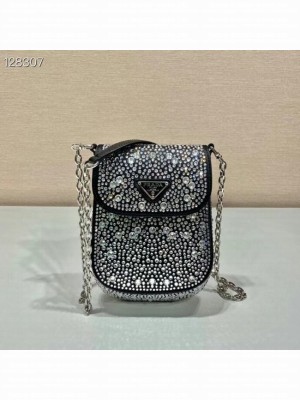 Prada Prada crystal mini-bag 1BH185 black