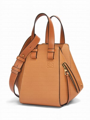 Loewe Compact Hammock Bag In Soft Grained Calfskin Coffee