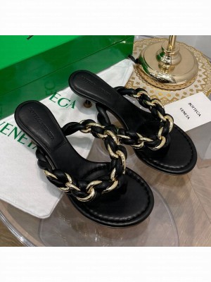 Bottega Veneta Dot Entwined Thong Sandals Black  2021 Collection