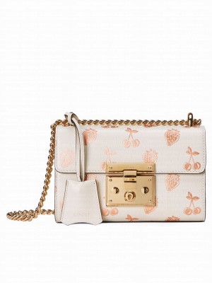 Gucci Padlock Small Berry Shoulder Bag 676238 Cream