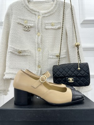  Chanel Women's Mary Janes Pumps Beige