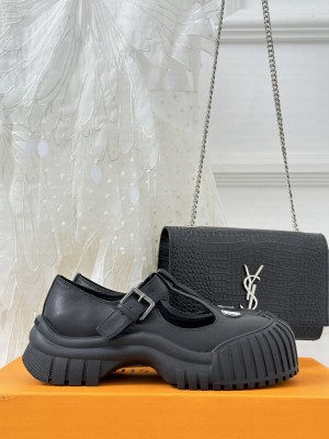 Louis Vuitton Ruby Flat Derby Mary Jane Shoes in Glazed Leather 2023 014