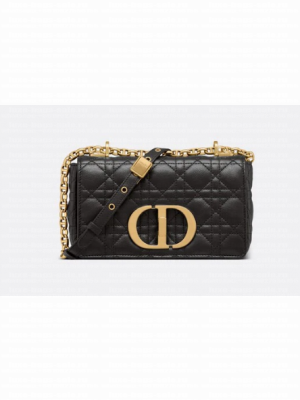 Dior SMALL DIOR CARO BAG Black Soft Cannage Calfskin M9241