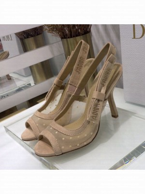 Dior J'Adior Slingback Pumps 9.5cm in Nude Potted Mesh Spring/Summer 2021 Collection
