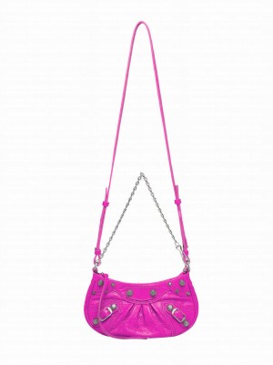 Balenciaga Le Cagole Mini Purse With Chain Metallized Peachblow