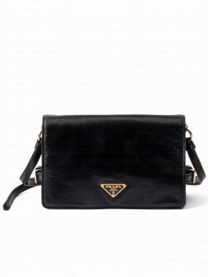 Prada Leather Shoulder Bag 1BD082 Black