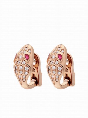 Bvlgari Earrings Serpenti Red