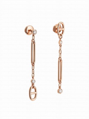 Hermes Women's Chaine D'ancre Chaos Earrings Red