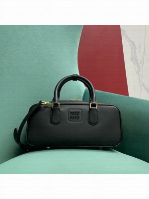 MIU MIU Original Leather Top Handle Bag 5BB148 black