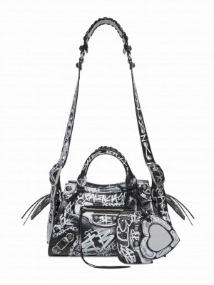 Balenciaga Neo Cagole XS Handbag Graffiti Black