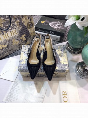 DIORHEEL 6.5 CM J'ADIOR SLINGBACK PUMPS TECHNICAL FABRIC BLACK 09