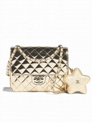 Chanel Backpack & Star Coin Purse AS4649 Golden