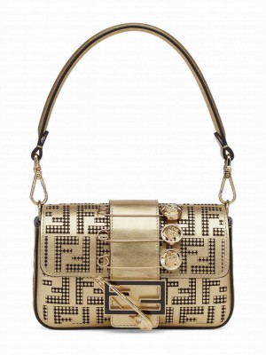 Fendi Brooch Mini Baguette 8BS066 Golden