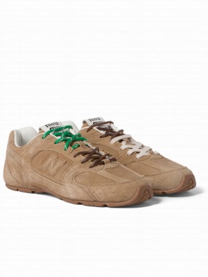 Miumiu x New Balance 530 SL suede sneakers Coffee
