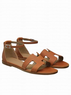 Hermes Women's Santorini Sandal Coffee
