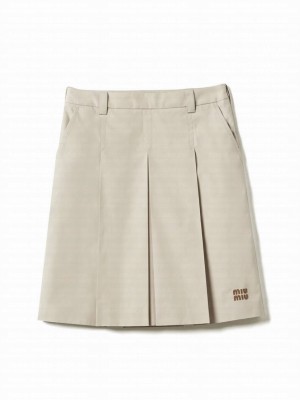 Miumiu Women's Limestone Panama Cotton Blouson Jacket Cream