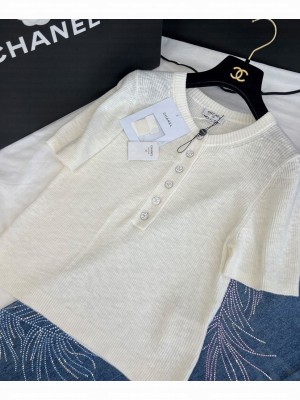 Chanel Women's Button Sweater Cream