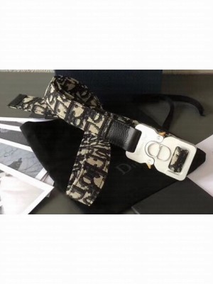 Dior Width 2.5cm Belt with Square CD Buckle in Oblique Canvas 2019