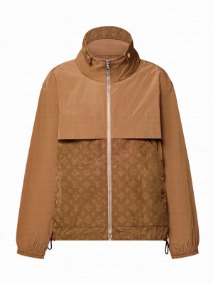Louis Vuitton Women's Monogram Accent Zip-Up Parka Coffee