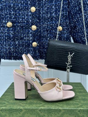 Gucci women's Horsebit 9.5cm Platform sandals pink