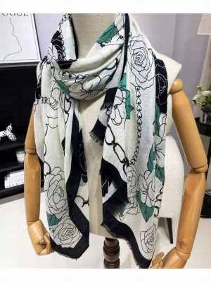 Chanel Women's Camellia Print Long Scarf