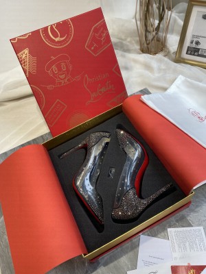 Christian Louboutin Crystal PVC 10cm Pumps Black 2021 Collection