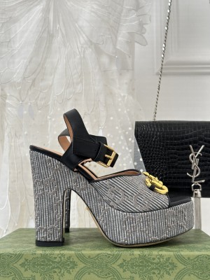 Gucci Women's horsebit 120mm heel with 30mm platform Sandals 04