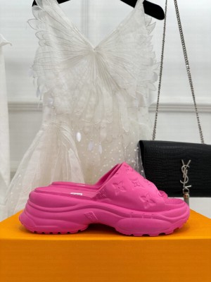 Louis Vuitton Pool 55 Flat Comfort Mules Pink