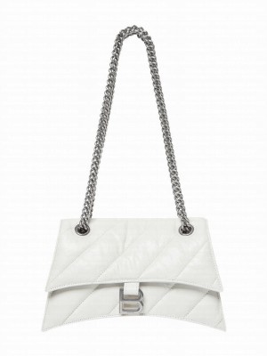 Balenciaga Crush Small Chain Bag Quilted Cream