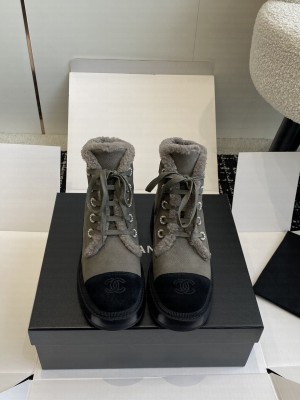 Chanel Lace-up Snow Boot Green 2024