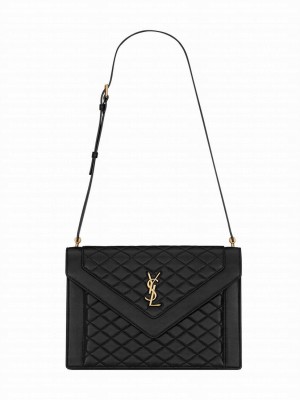 Saint Laurent Gaby Satchel In Quilted Lambskin Black