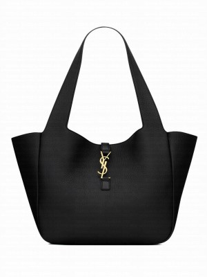 Saint Laurent Bea Tote In Grained Leather Black