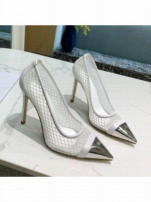 Louis Vuitton Urban Twist Mesh Pump 5.5/10.5cm with Silver Cap White 2021 Collection