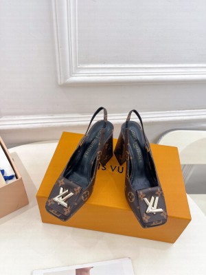 Louis Vuitton Women's 5.5cm/9cm Shake Slingback Pump Brown