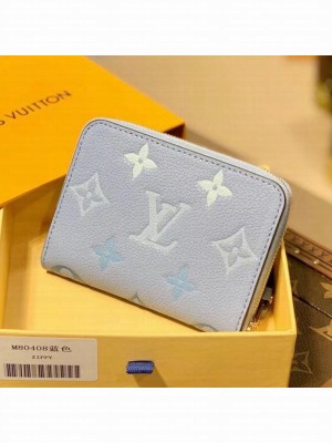 Louis Vuitton Gradient Monogram Leather Zippy Coin Purse Wallet M80408 Summer Blue 2021 Collection