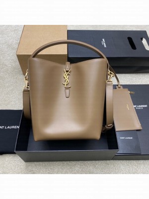 SAINT LAURENT LE 37 IN SHINY LEATHER 742828 Khaki