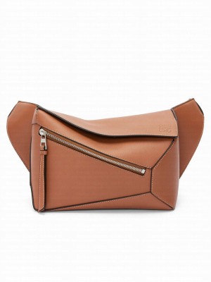 Loewe Small Puzzle Bumbag In Classic Calfskin Coffee